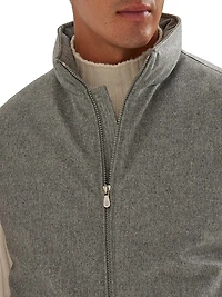 Bonded Wool Flannel Down Vest