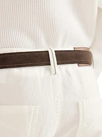 Garment Dyed Cotton and Linen Cover Loose Trousers with Monili