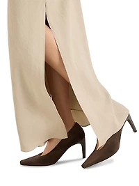 Viscose and Linen Twill Fluid Bias Cut Skirt