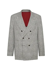 Flecked Prince of Wales Flannel One and a Half Breasted Deconstructed Blazer