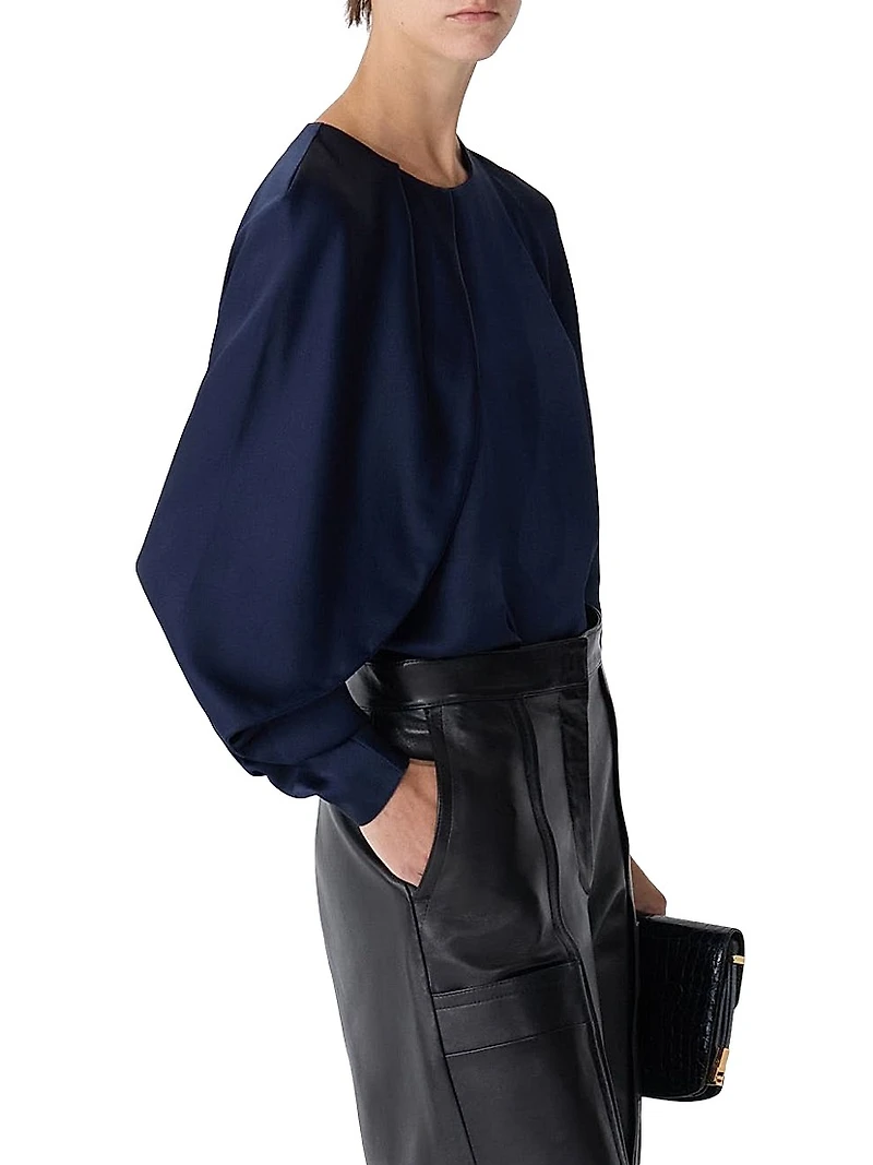 Bliss Drape-Sleeve Blouse