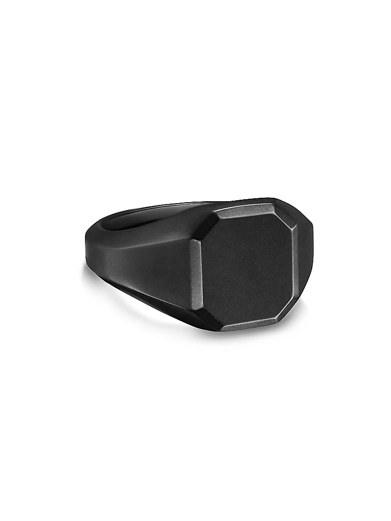 Streamline Signet Ring Black Titanium