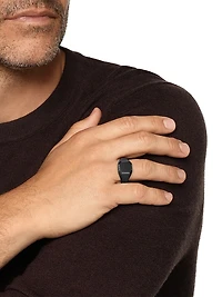 Streamline Signet Ring Black Titanium