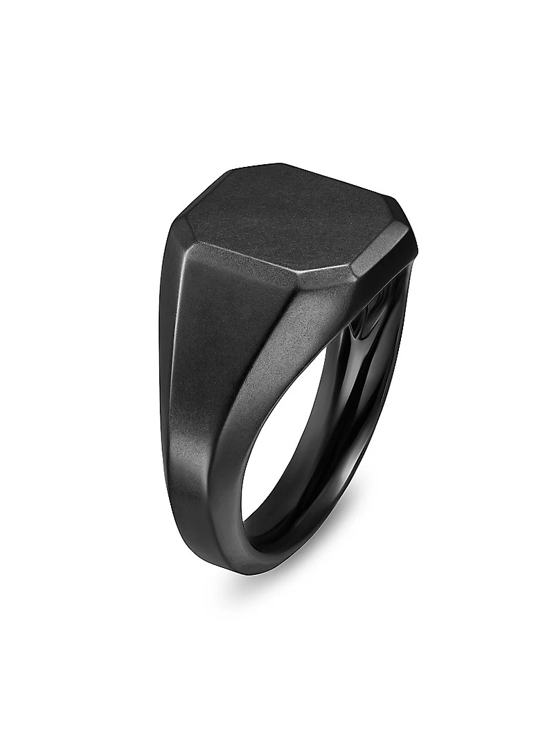 Streamline Signet Ring Black Titanium
