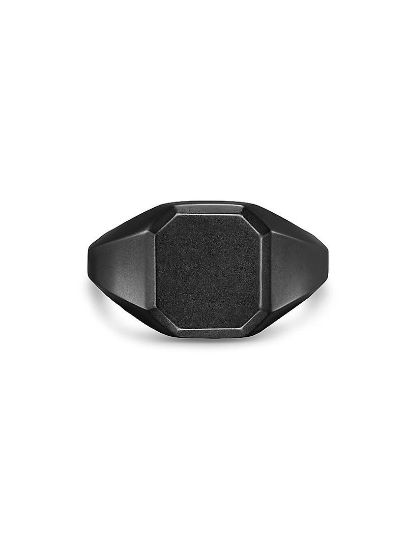 Streamline Signet Ring Black Titanium