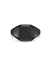Streamline Signet Ring Black Titanium