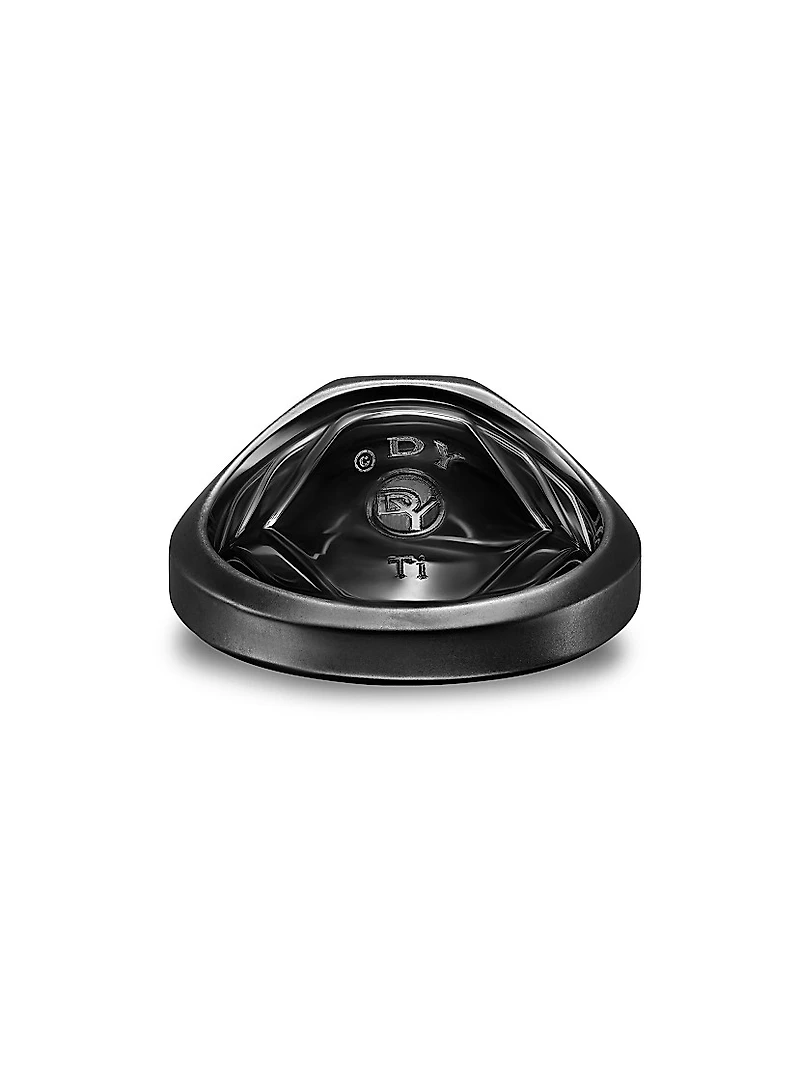 Streamline Signet Ring Black Titanium