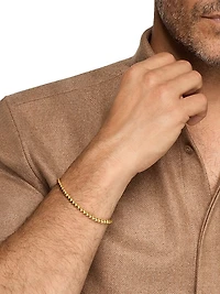 Spiritual Beads Metal Bead Bracelet 18K Yellow Gold, 4MM