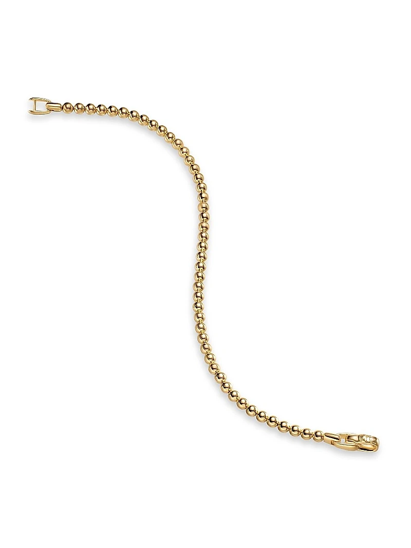 Spiritual Beads Metal Bead Bracelet 18K Yellow Gold, 4MM