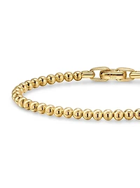 Spiritual Beads Metal Bead Bracelet 18K Yellow Gold, 4MM