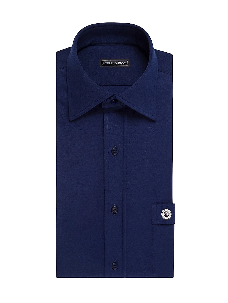 Refined Wool Jersey Dress Shirt