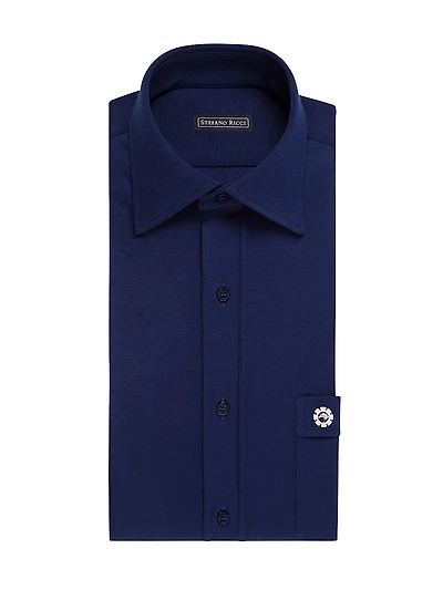 Refined Wool Jersey Dress Shirt