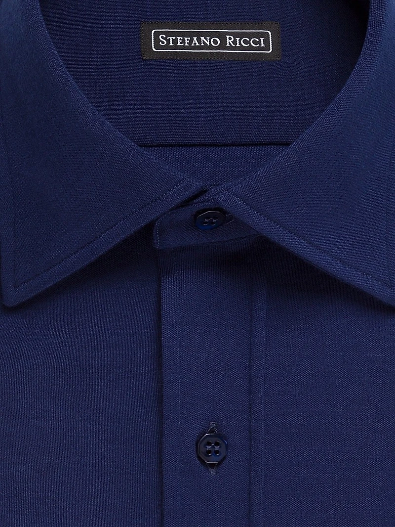 Refined Wool Jersey Dress Shirt