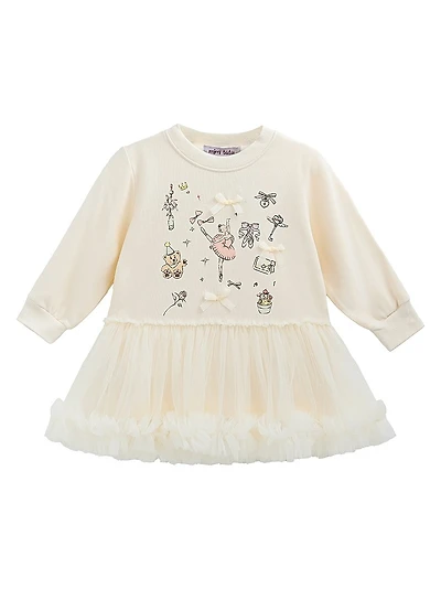 Little Girl's Ballet Ruffle Bow Dress