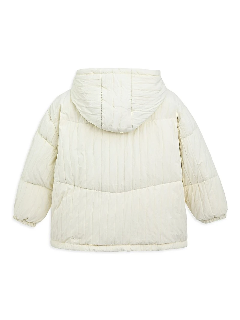 Little Girl's Bow Quilted Puffer Jacket