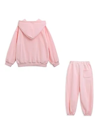 Little Girl's Bow Detail Tracksuit Set