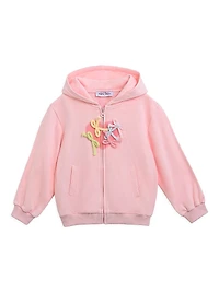 Little Girl's Bow Detail Tracksuit Set