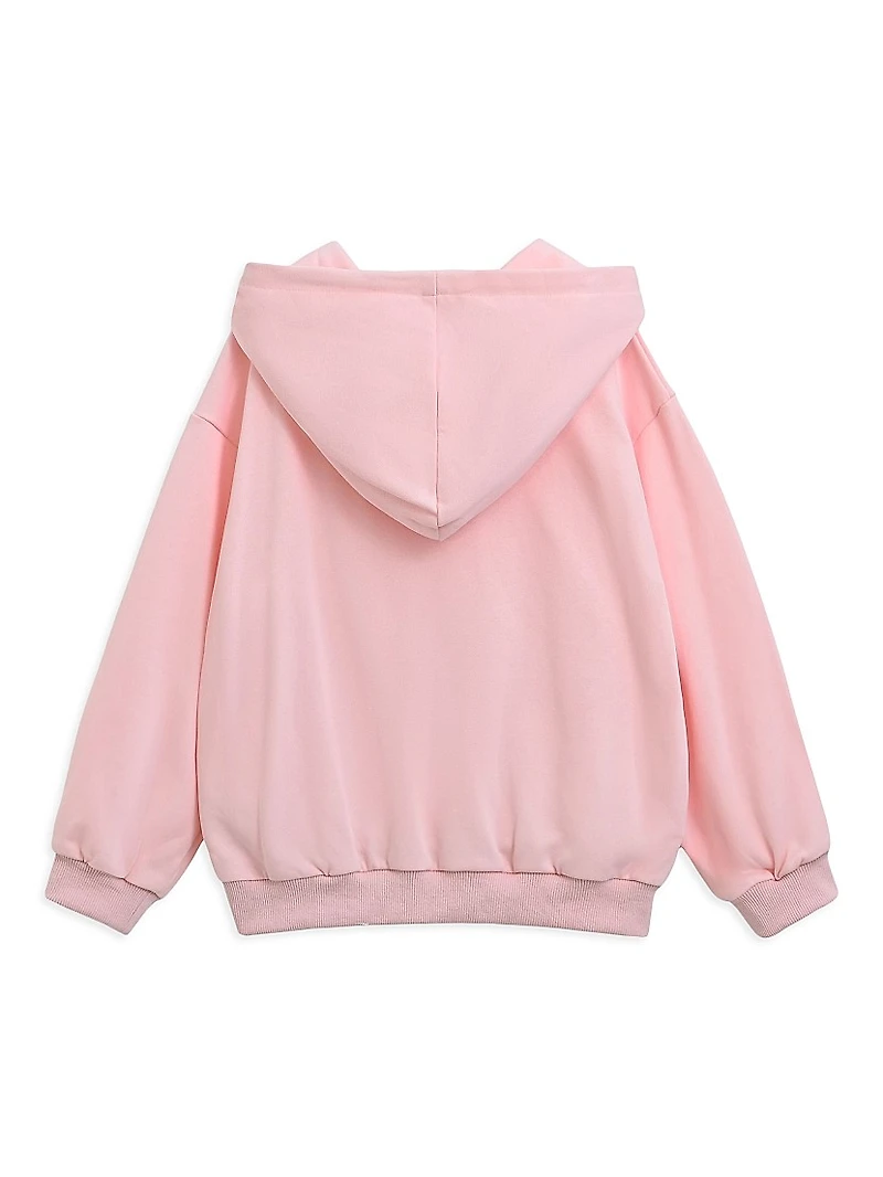 Little Girl's Bow Detail Tracksuit Set