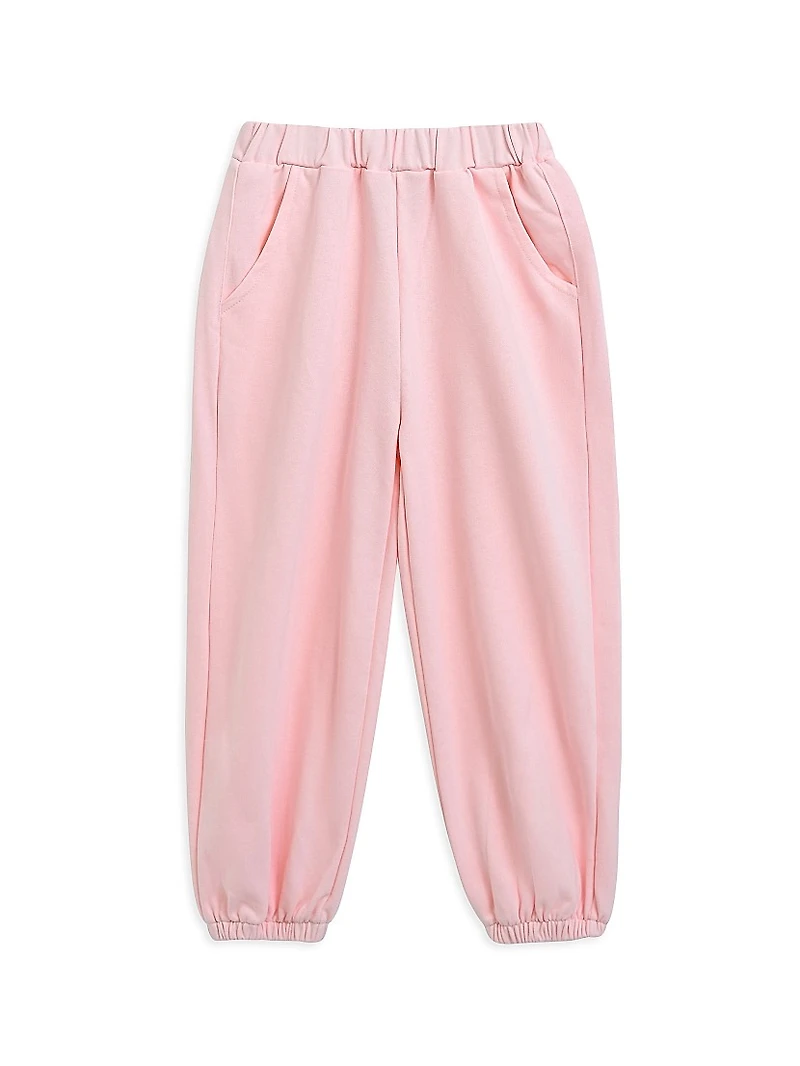 Little Girl's Bow Detail Tracksuit Set