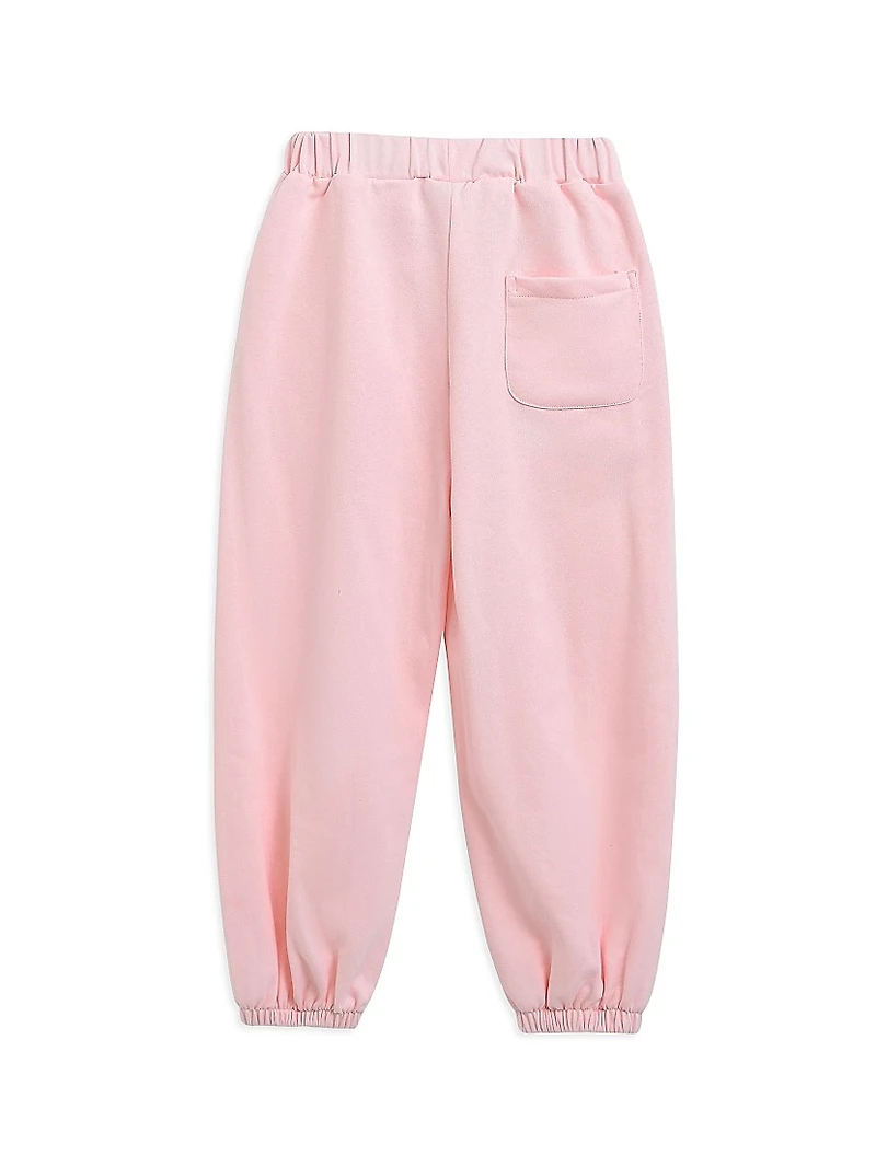 Little Girl's Bow Detail Tracksuit Set