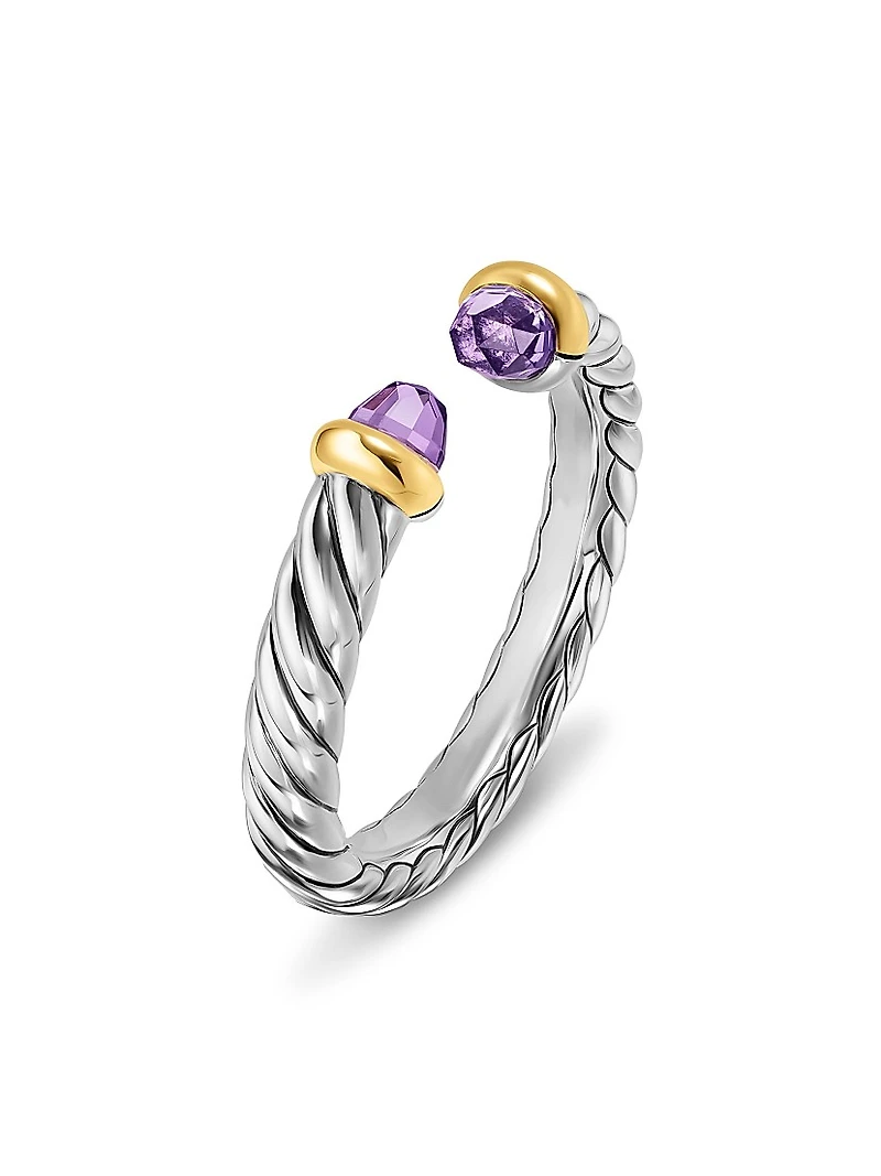 Petite Cable Open Ring Sterling Silver