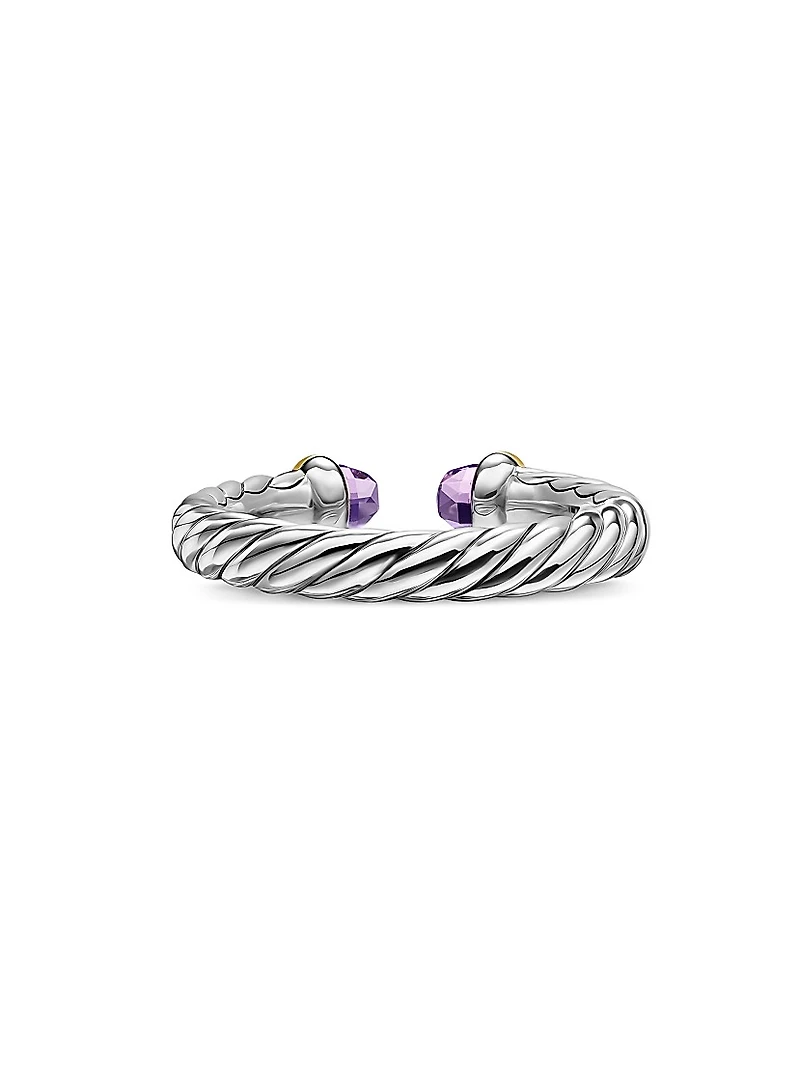 Petite Cable Open Ring Sterling Silver