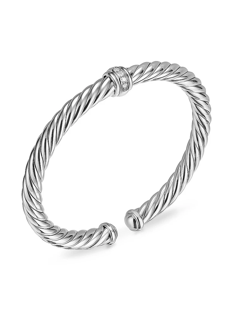 Cable Flex Center Station Bracelet Sterling Silver