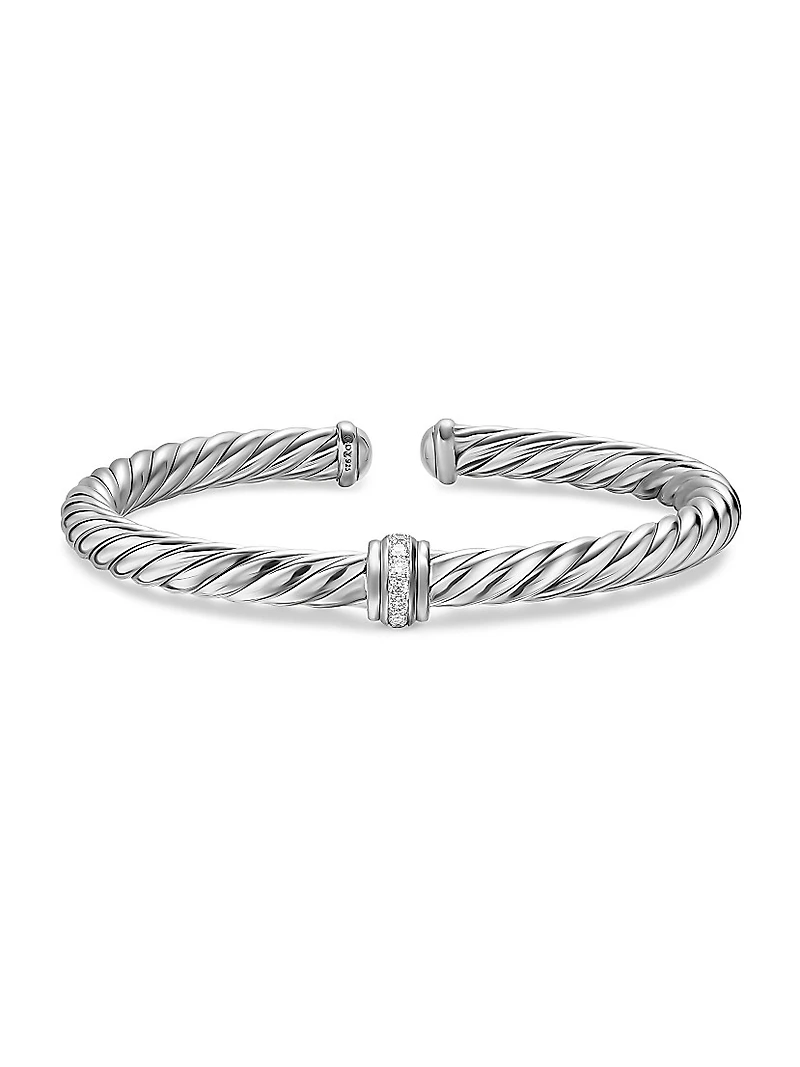 Cable Flex Center Station Bracelet Sterling Silver