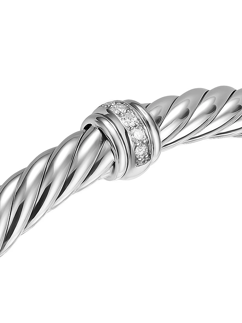 Cable Flex Center Station Bracelet Sterling Silver