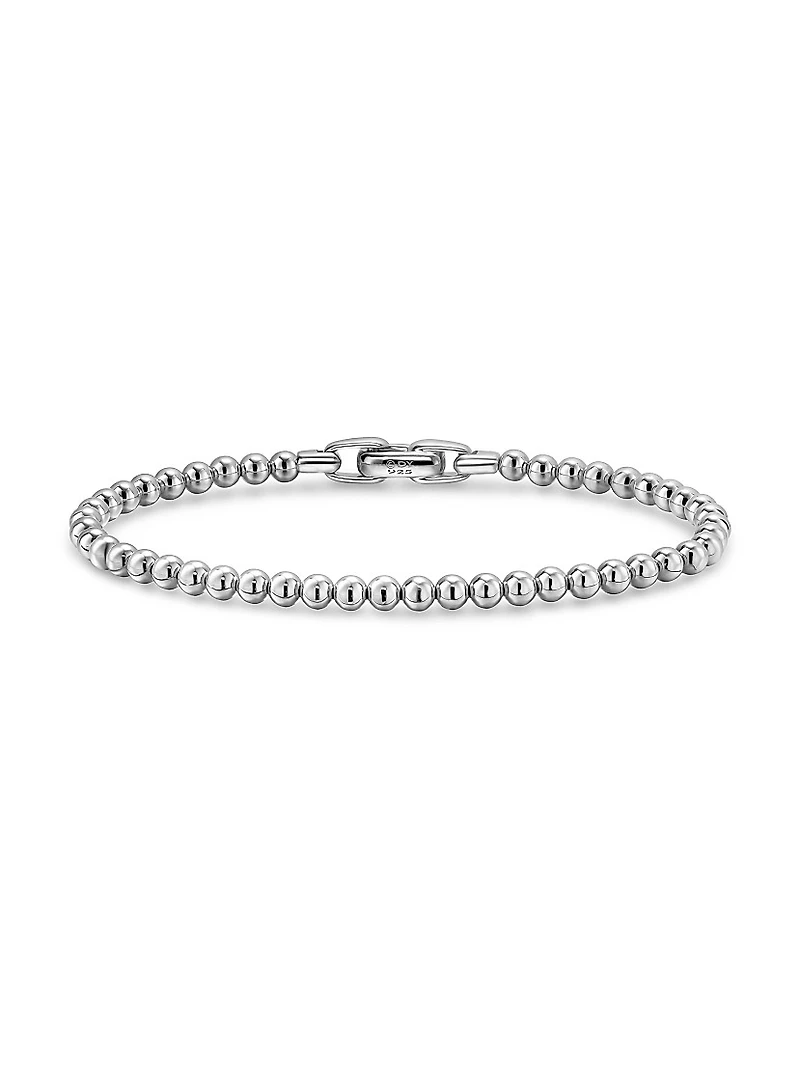 Spiritual Beads Metal Bead Bracelet Sterling Silver