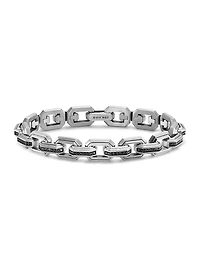 Faceted Flat Link Bracelet Sterling Silver