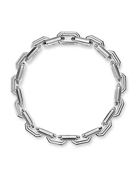 Faceted Flat Link Bracelet Sterling Silver