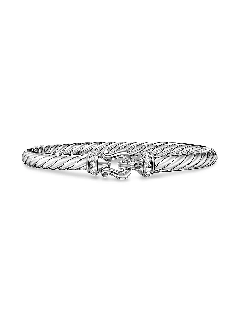 Cable Flex Buckle Bracelet Sterling Silver