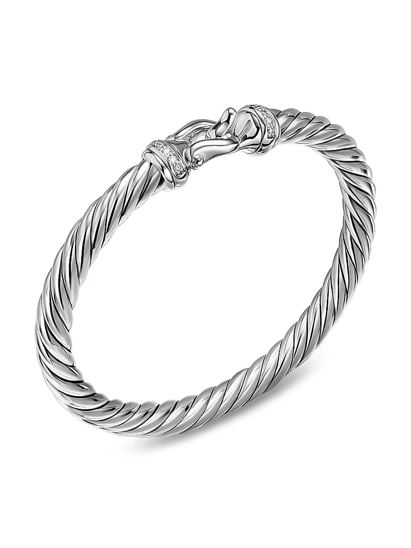 Cable Flex Buckle Bracelet Sterling Silver