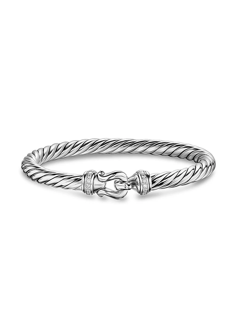 Cable Flex Buckle Bracelet Sterling Silver