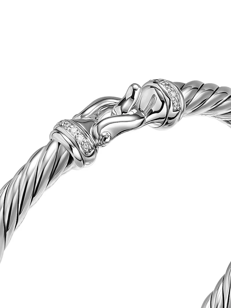 Cable Flex Buckle Bracelet Sterling Silver