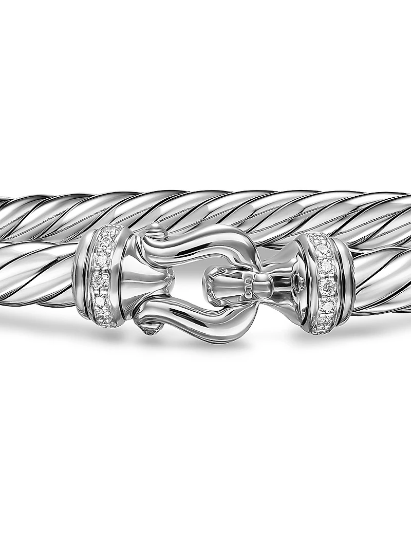 Cable Flex Buckle Bracelet Sterling Silver