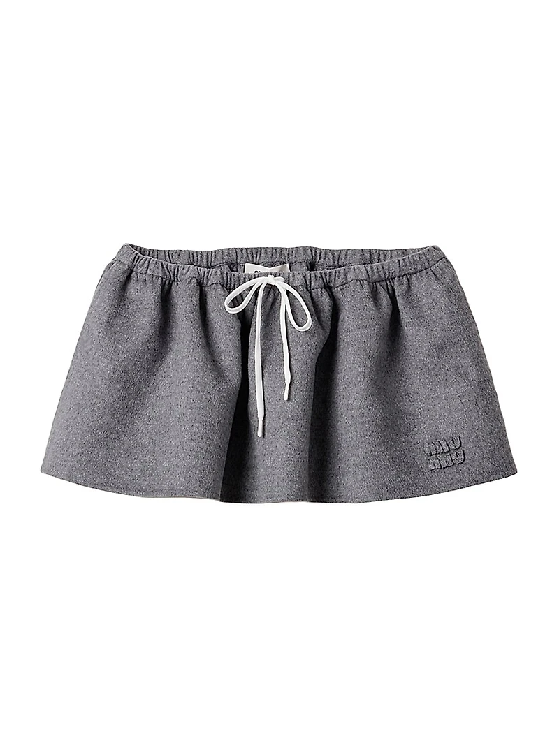 Double Cashmere Mini-Skirt