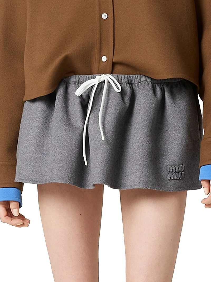 Double Cashmere Mini-Skirt