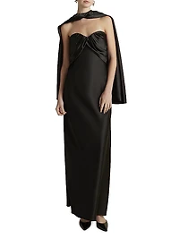Satin Draped Bustier Dress