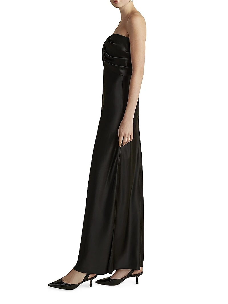 Satin Draped Bustier Dress
