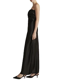 Satin Draped Bustier Dress