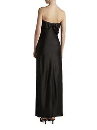 Satin Draped Bustier Dress