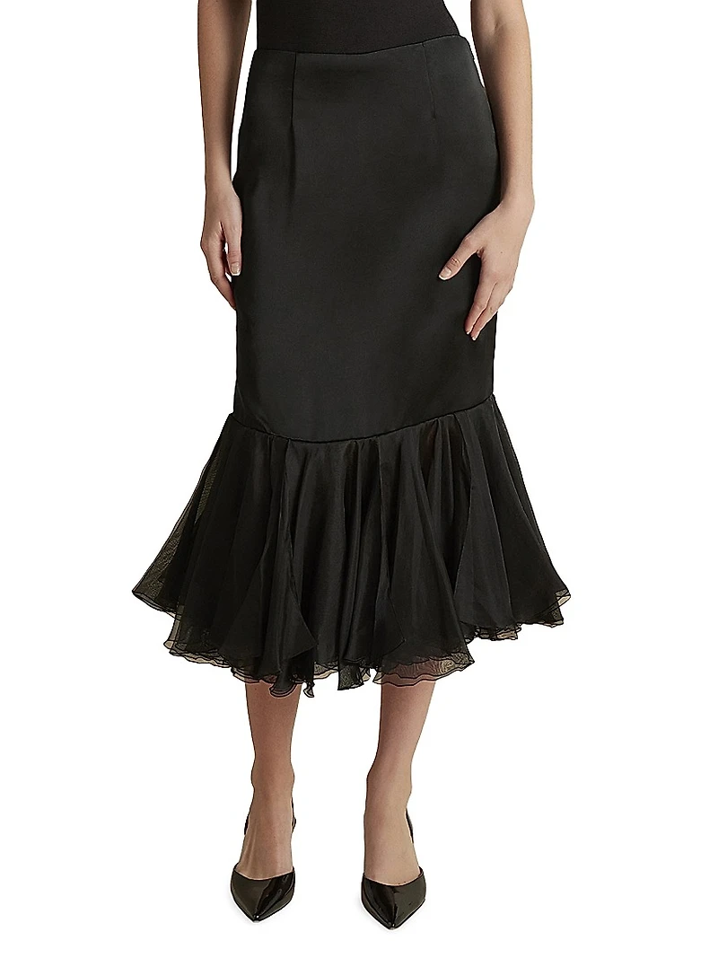 Cady Skirt with Organza Founce Hem