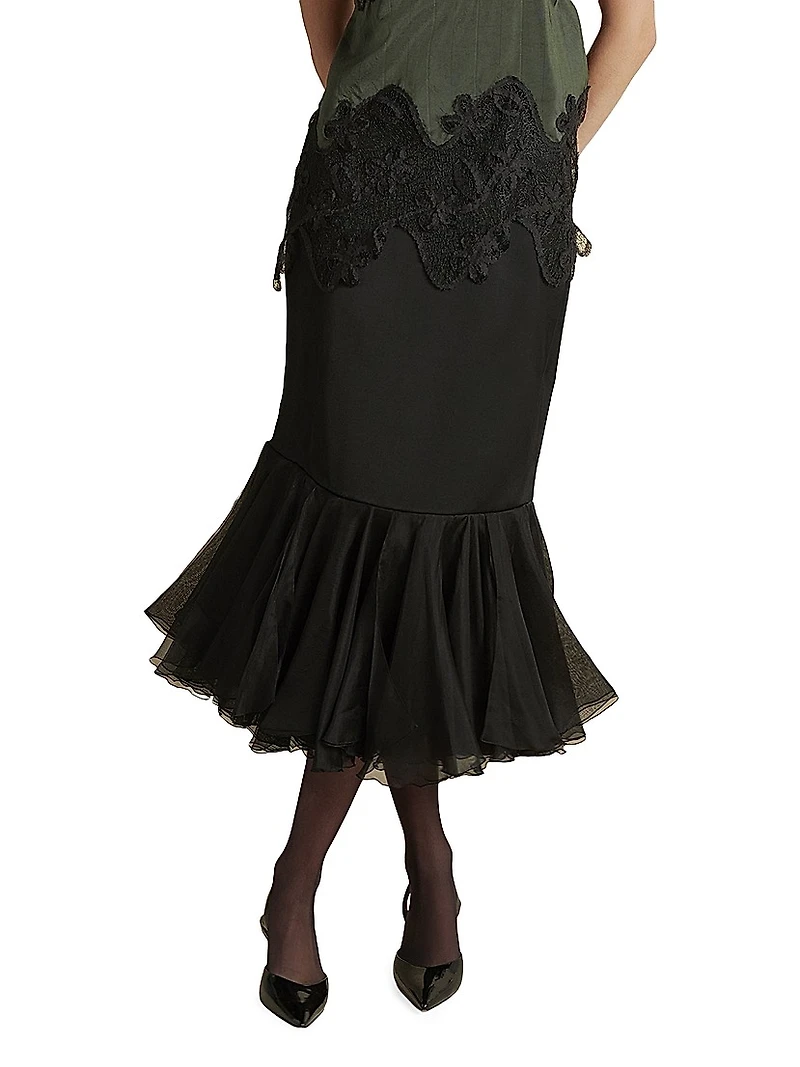 Cady Skirt with Organza Founce Hem