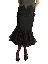 Cady Skirt with Organza Founce Hem