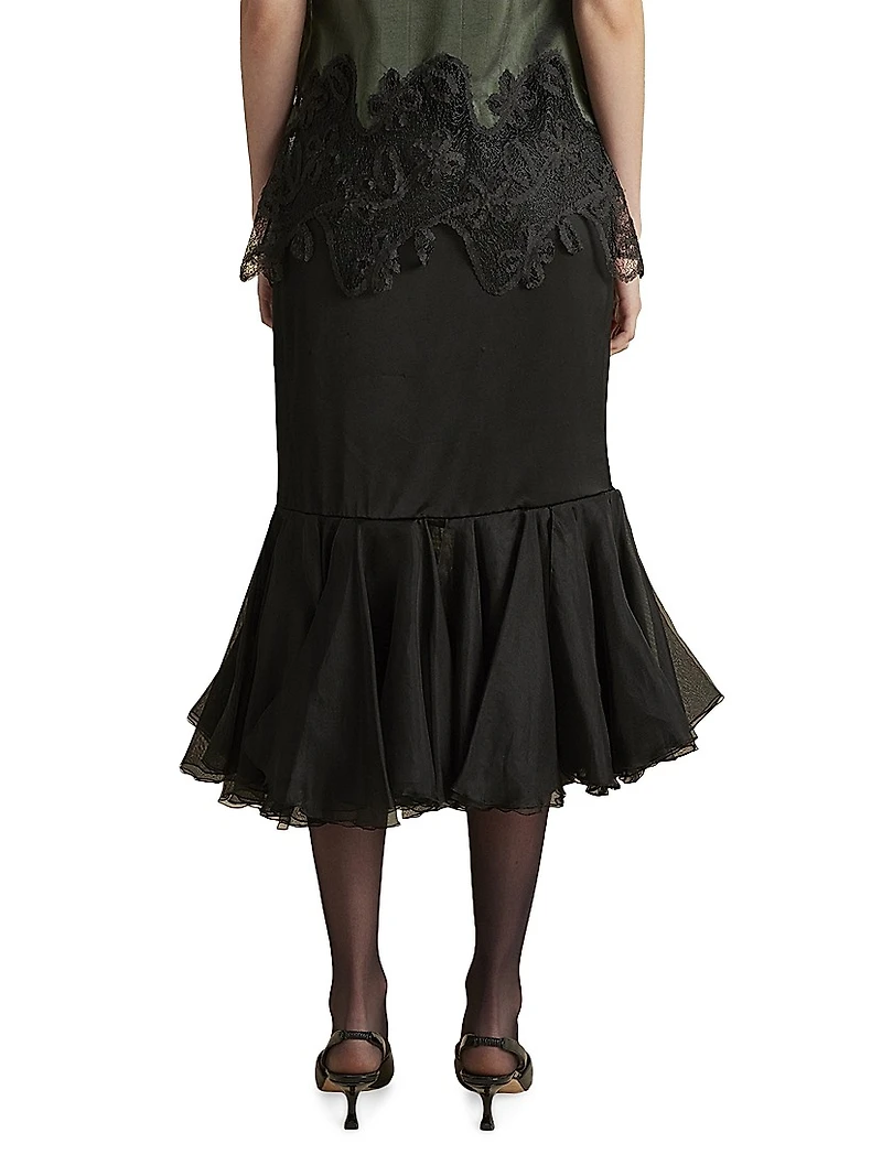 Cady Skirt with Organza Founce Hem