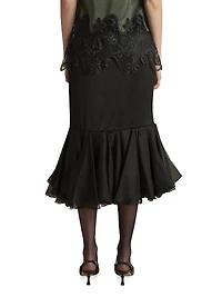 Cady Skirt with Organza Founce Hem