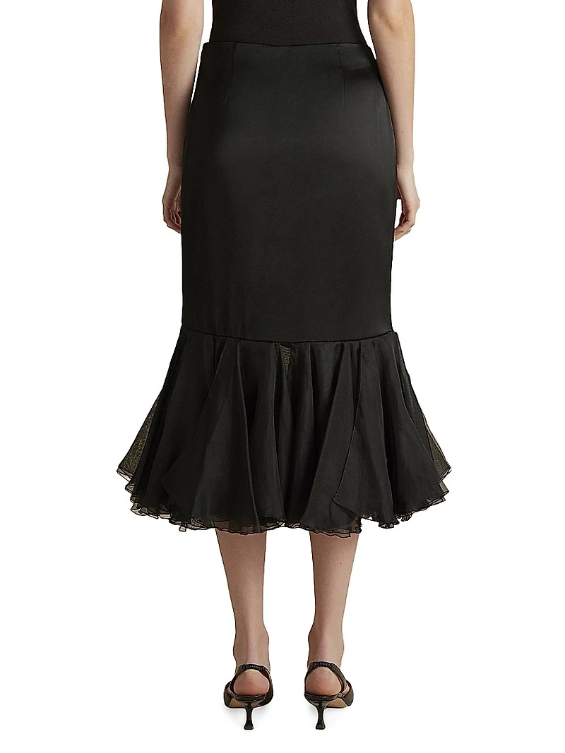 Cady Skirt with Organza Founce Hem