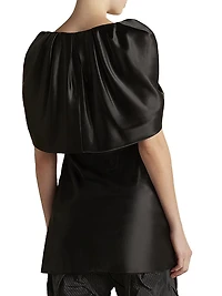 Satin Top with Draped Neckline